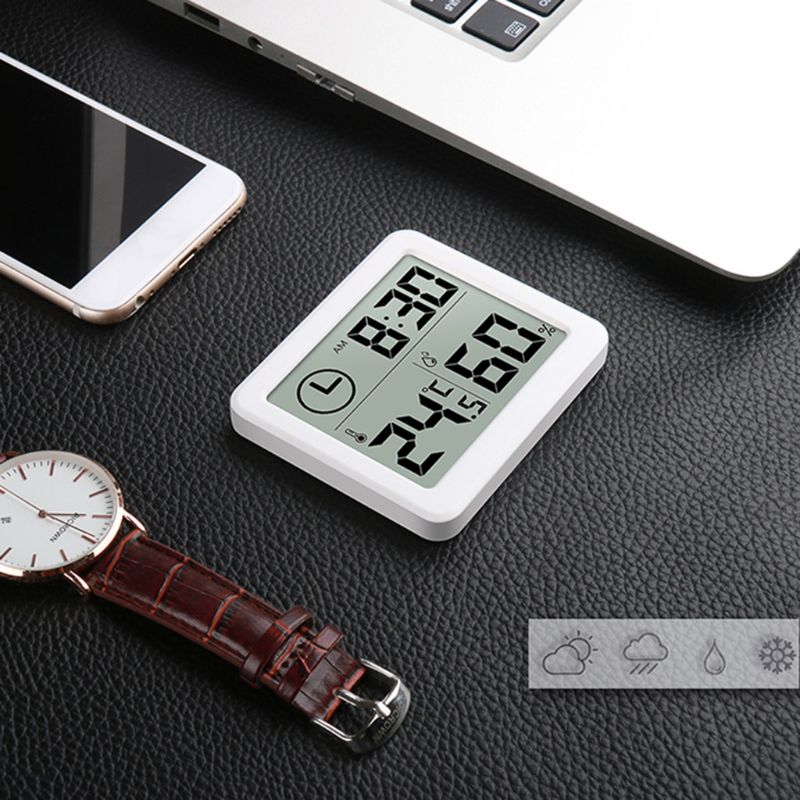 Automatic Electronic Temperature&Humidity Monitor Clock 3.2\" LCD Digital Screen