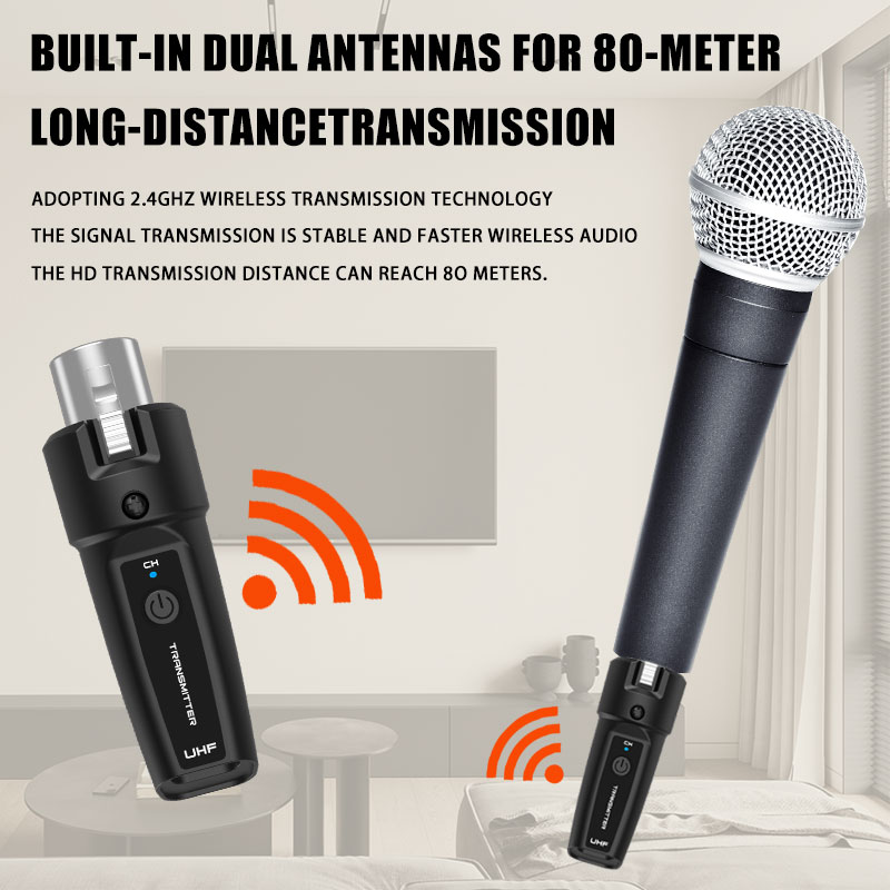 System adapterów UHF XLR Mikrofon dynamiczny Gitara Mikser audio System PA Bezprzewodowy mikrofon Nadajnik-odbiornik
