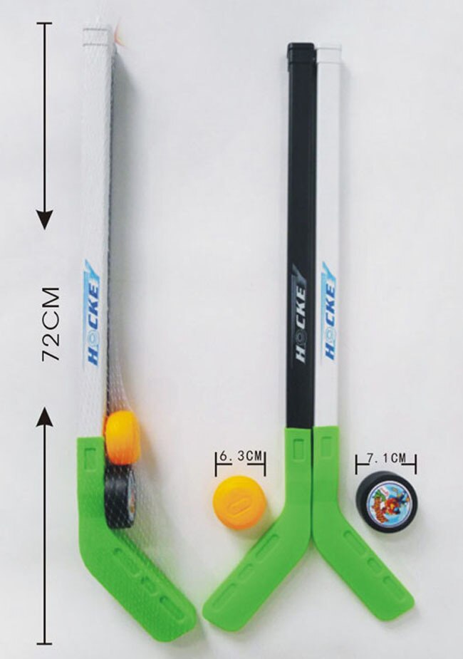 4 unids/set niños de invierno de los niños palo de Hockey sobre hielo herramientas de formación de plástico 2xSticks 2xBall de deportes de invierno de juguete se adapta para 3-6 años