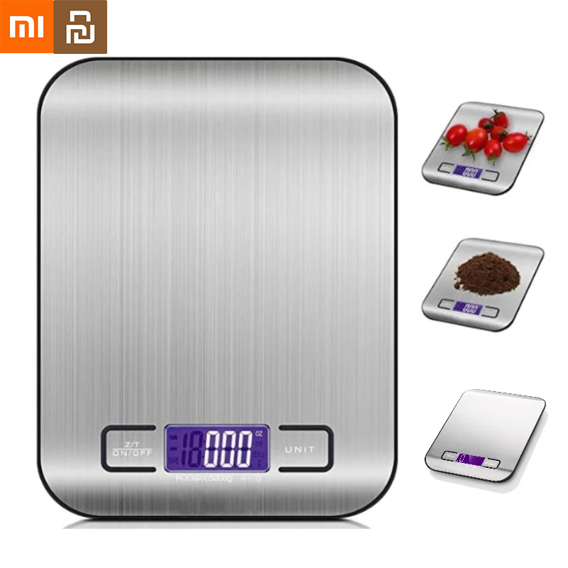 Bilancia da cucina digitale Xiaomi Bilancia da cucina portatile in acciaio inossidabile Schermo a portato Bilancia elettronica per gioielli da forno