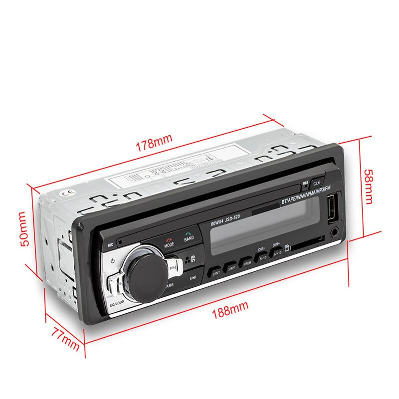 1 din bilradio bilstereo fm bluetooth  mp3 lydspiller bluetooth mobil handsfree usb / sd bilstereo radio instrumentpanel au