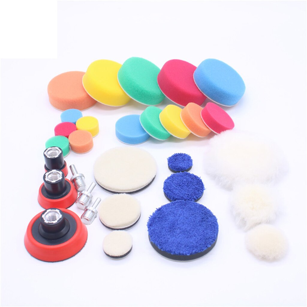Polishing Buffer Set For Car Polisher Drill Sponge Kit Set Foam Waxing Tool M4YB