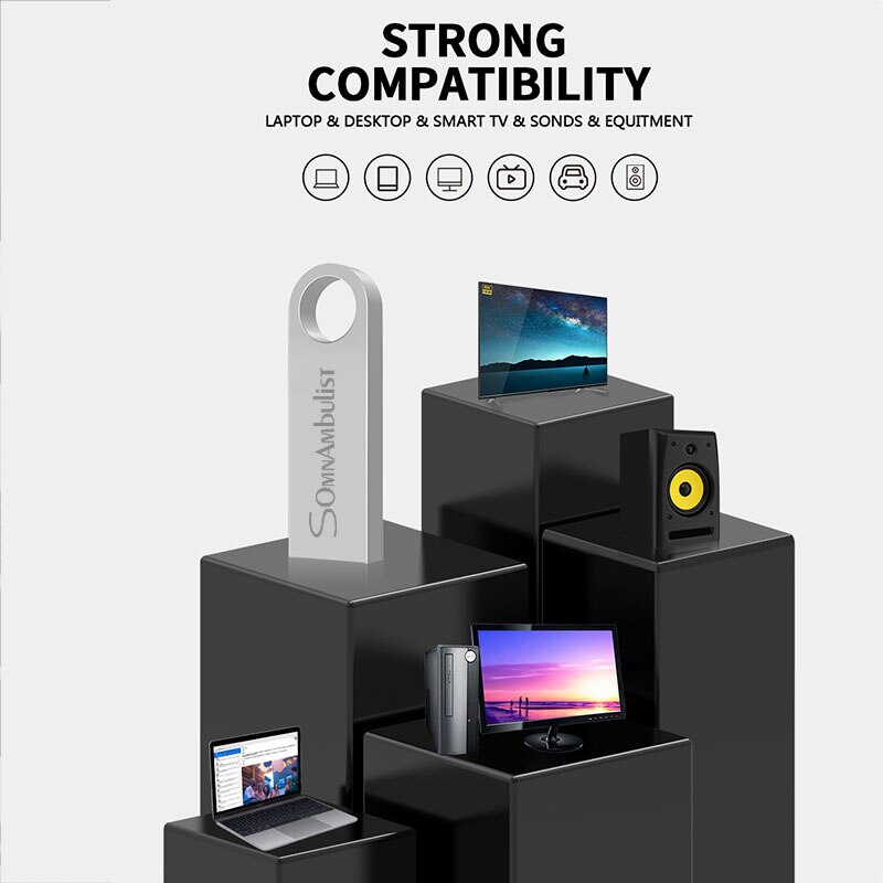 SomnAmbulist Pen Drive 32GB 64GB 128GB High Speed USB2.0 dla PC Mobile Mini Pen Drive 16GB 32GB USB Flash Drive 64GB 8GB 4GB