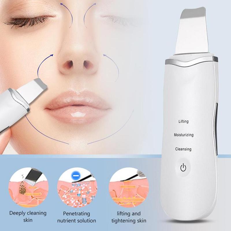 Ultraschall Gesicht Haut Wäscher Reiniger Peeling Vibration Mitesser Entfernung Peeling Poren Reiniger Werkzeuge Wiederaufladbare