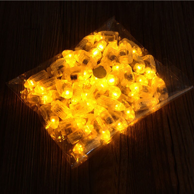 20 stk farverig led ballon lys glød flash ball lamper papir mini lanterne ballon lampe jule halloween fest dekoration: Gult lys