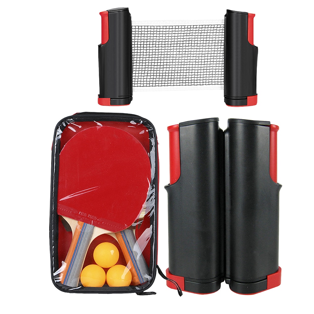 Portable Retractable Table Tennis Set 69 Inches Max Telescopic Ping Pong Net With Table Tennis Paddle And Ping Pong Balls