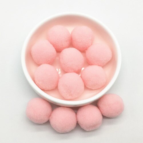 Ljusrosa vit pompom päls hantverk gör-det-själv mjuka pom poms hantverk pomponer boll bröllop dekor lim på tyg tillbehör 8mm to 30mm 20g: 25mm 03 ljusrosa