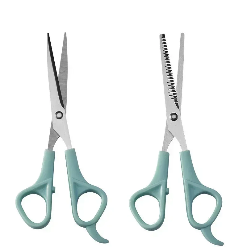 Sæt frisørsaks 6 tommer sakssæt værktøj til klipning af tyndt hår kam barbertilbehør salon frisørsaks: Elfenben