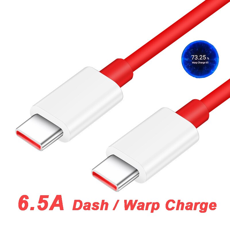 65W OnePlus 8T Warp Ladekabel 6,5 EINE USB-C Dash Lade Kabel Für Eine Plus 8T + 5G 1 + 8 Pro Nord 1 + 8 1 + 7T Pro 1 + 7T 1 + 6T 1 + 5 3T
