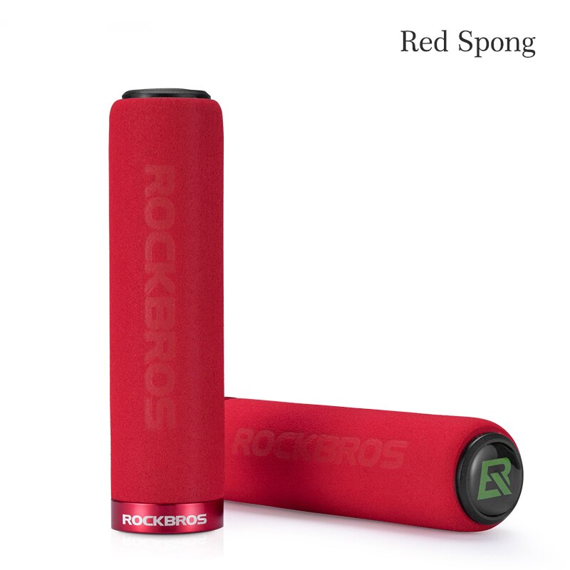 Rockbros bike grips mtb silikon svamp styre sykkel grep manopole mtb grips sykkel tilbehør 2 stiler 4 farger: Rød svamp
