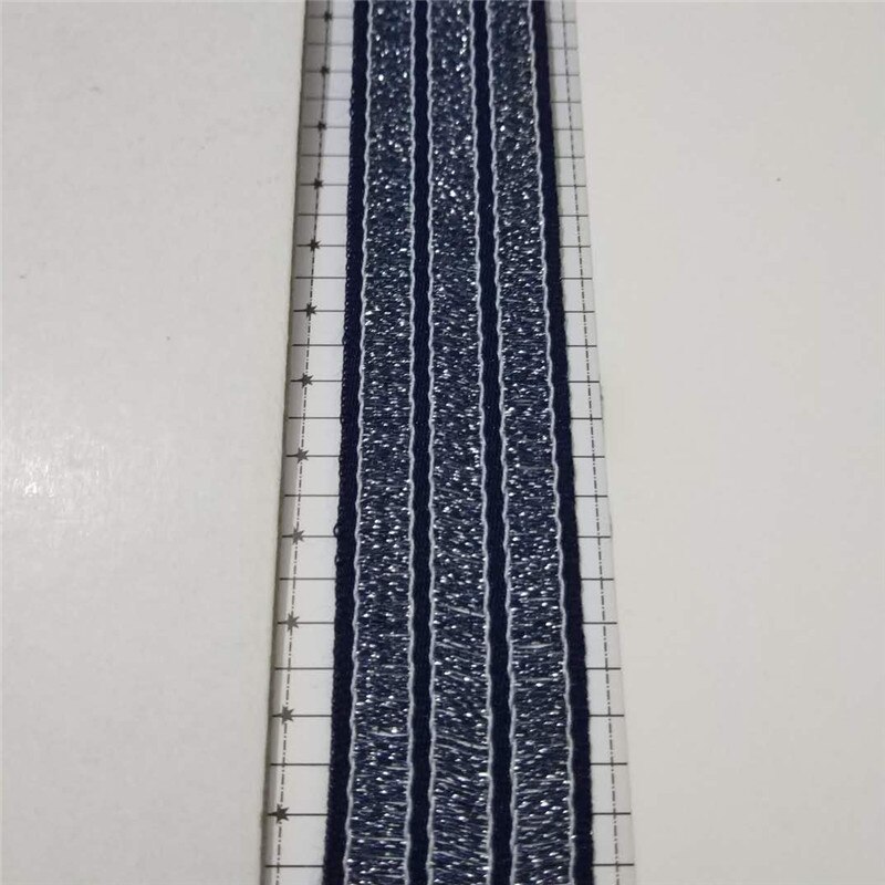 25mm Breed Geweven Singels Polyester lint kleurvast dunne lint Moslim Singels 1 yard Hollow Singels: Blue