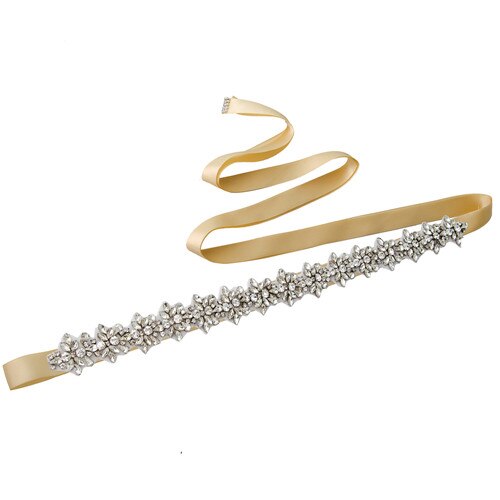 Trixy S269-S Bruiloft Riemen Zilveren Diamanten Riem Verbazingwekkende Crystal Rhinestone Riem Glanzend Bruids Riem Bruiloft Sjerpen Jeweled Riem: champagne