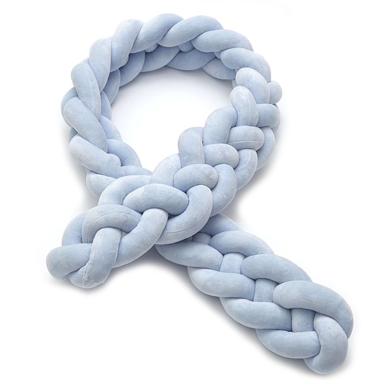 1.5M/2.2M Baby Stootrand Baby Snake Gevlochten Kussen Pasgeboren Wieg Protector F3ME: Blue-01