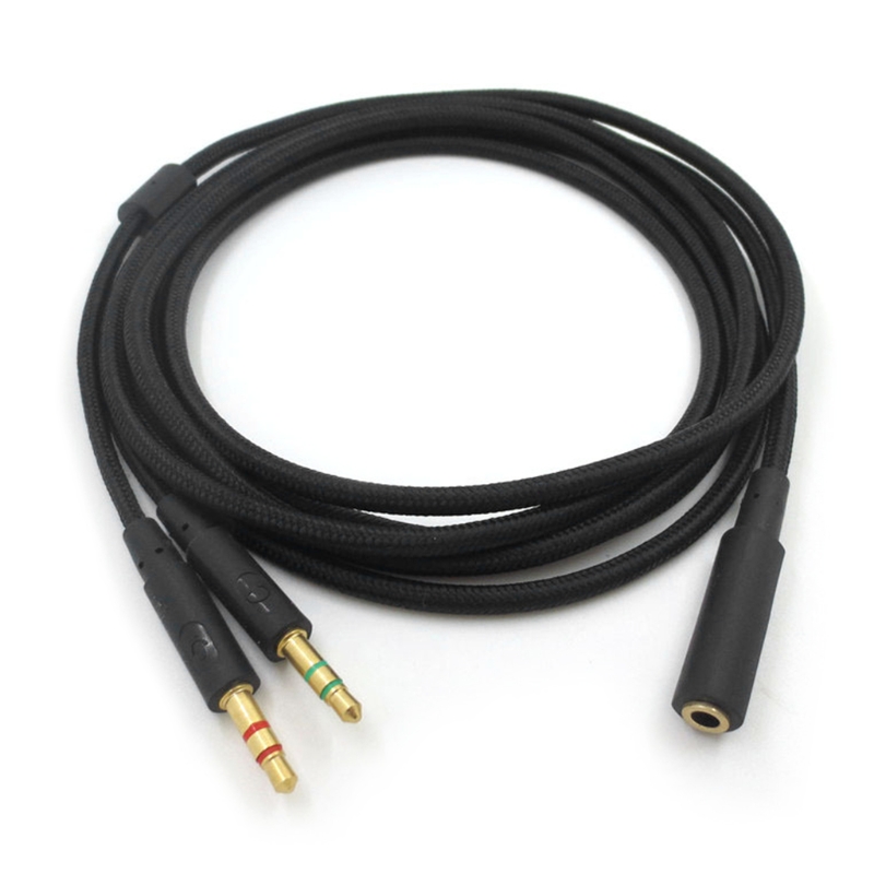 3.5mm Universal 2 in 1 Gaming Headphone Extend Cable for HYPERX Cloud II/for Alpha/Cloud Flight Headphone For Comp