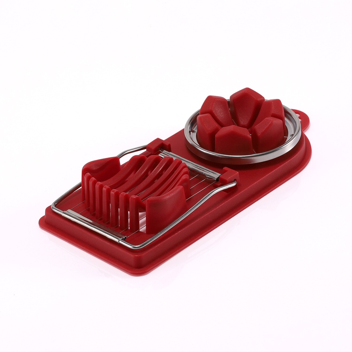ZOSEIL 2in1 multifunktional rostfrei Stahl Ei Slicer Pro Kochen Eier Cutter Splitter Teiler Küche Spielereien Heimat Zubehör: rot