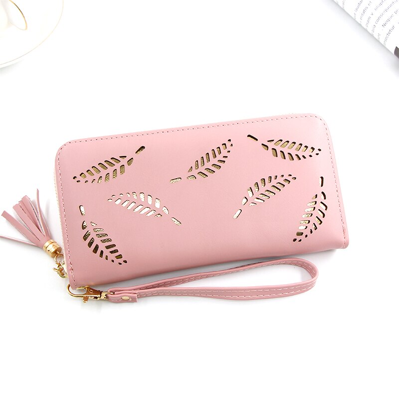 Vrouwen lange clutch portemonnee grote capaciteit portemonnees dames portemonnee dames portemonnee telefoonvak kaarthouder: Roze