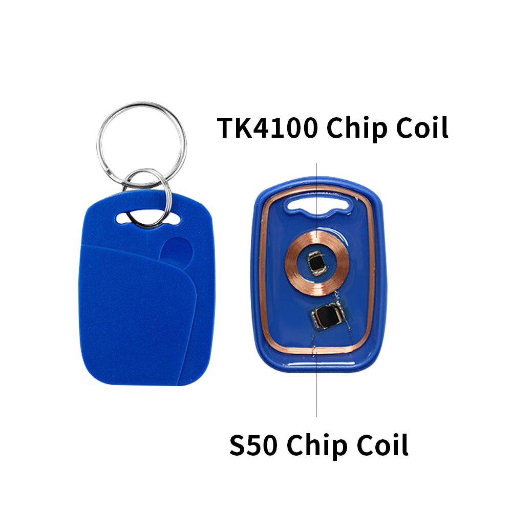 50/100 st ic id nfc nyckel rfid skrivskyddad tagg 13.56 mhz frekvens  s50 nyckelring  + 125 khz  em4100 tk4100 nyckel chip åtkomstkort