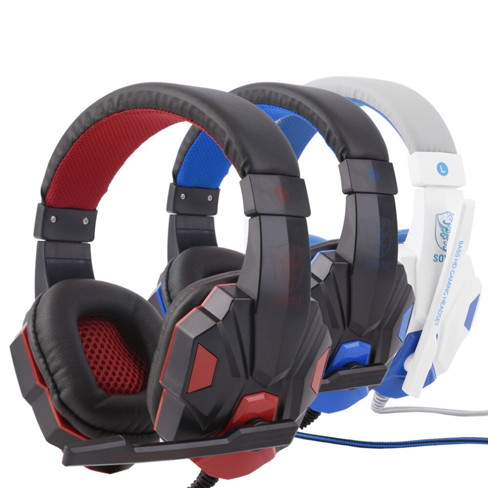 SY830MV Einstellbare Länge Scharniere 3,5mm Surround Stereo Gaming Headset Stirnband Kopfhörer mit Mic für PC 3 Farbe Für Wahl
