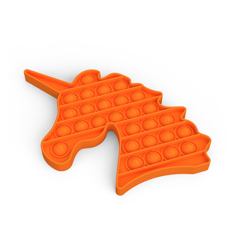 Antistress leketøy push pop boble spill push fidget sensoriske morsomme voksne barn reliver stress silikon pedagogiske leker for barn: A-oransje
