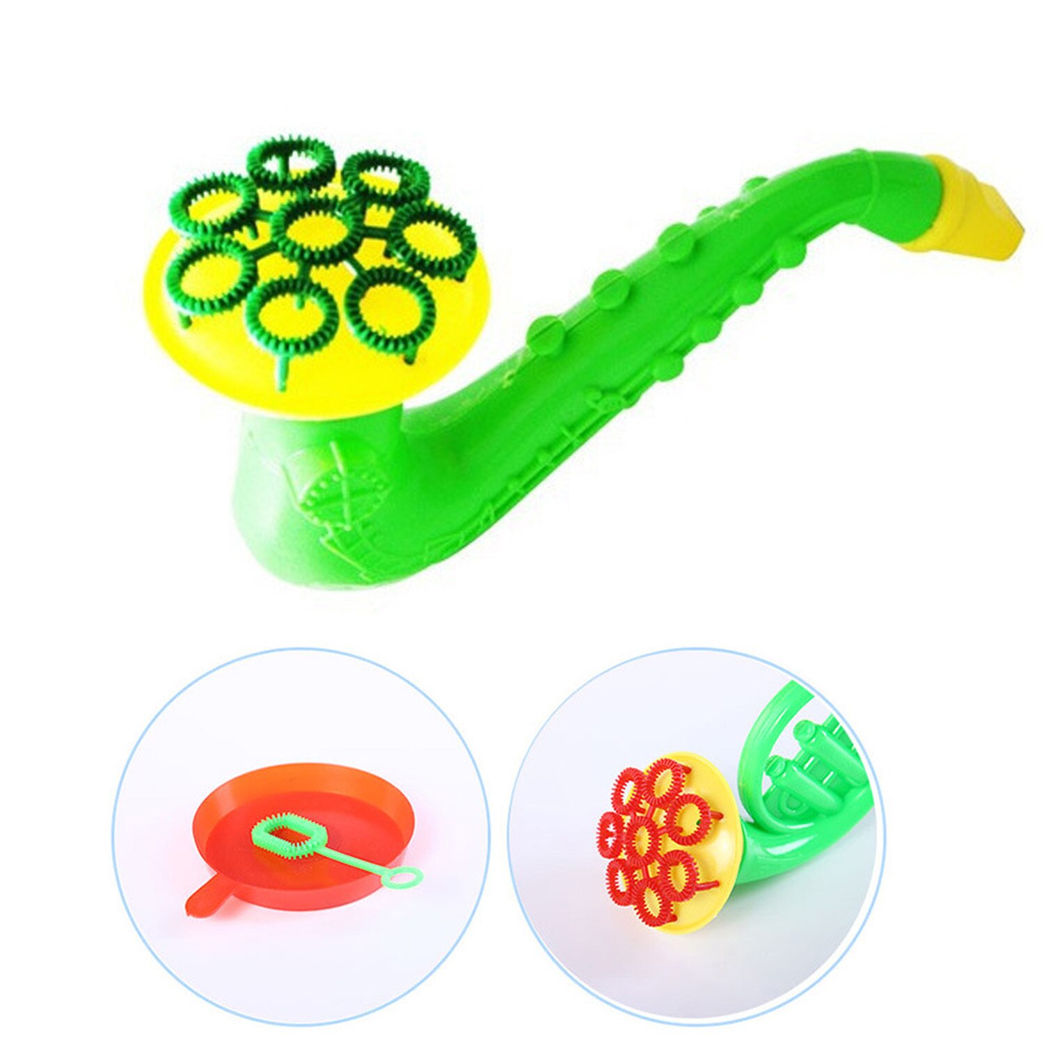 Funny Multi Holes Trumpet Style Bubble Maker Blower Toy for Children Kids Boys Girls Indoor Outdoor Play Random Color