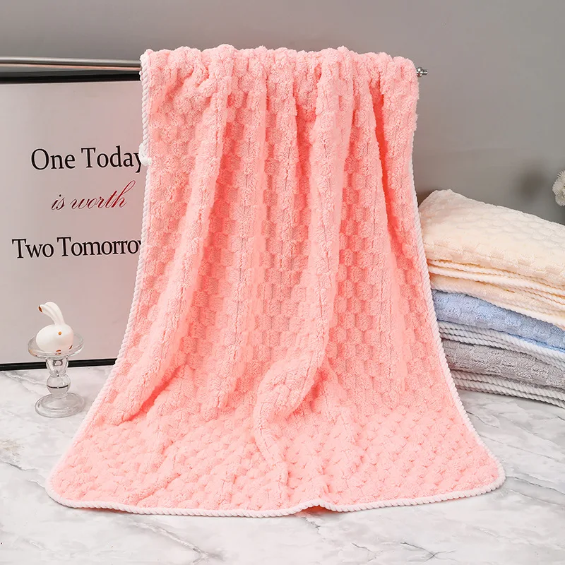 Toalla facial suave y gruesa de lana Coral, absorción de agua y secado rápido, toalla de mano de Color sólido para Baño, 1 Uds.