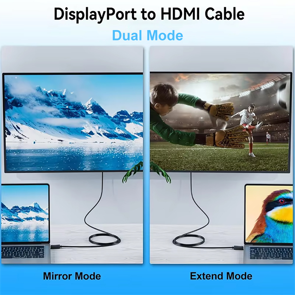 4K DisplayPort to HDMI-compatible Cable DP to HD Adapter 1.8m DisplayPort Video Audio Cable for PC Laptop HDTV Projector Monitor