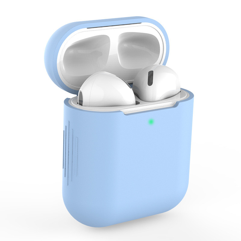 Candy Colors Soft Silicone Case For Apple Air Pods 2 Cases For AirPods 2 Silm Shockproof Earphone Protective Cover Accessory: Sky blue