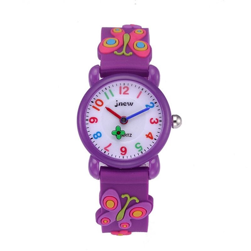 Kid 3D Vlinder Siliconen Waterdicht Horloge Voor Meisje Kinderen Horloges