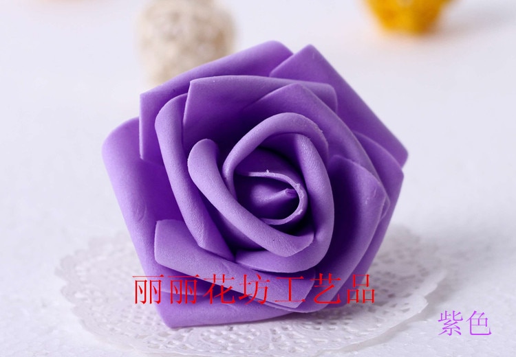100 Stuks Pe Foam Rose Flower Head Wedding 7 Cm Kunstmatige Rose Bloemen Boeket Handgemaakte Bruiloft Boeket