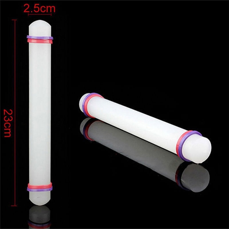 Non-stick Glide Fondant Rolling Pin Fondant Taart Deeg Roller Decorating Cake Ambachten Bakken Koken Tool Wit 23Cm