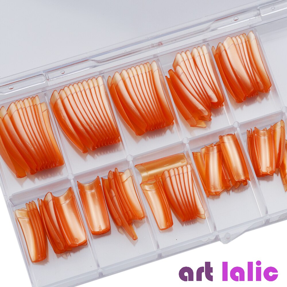 100 st/ set fransk stil nagelspetsar pärlemorfärg falsk akryl uv gel nail art spets glans yta