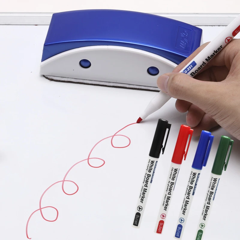 4 stks/set Whiteboard Marker Pennen Schoolbord Pennen 4 kleuren Uitwisbare White Board Markers School Klas Kantoorbenodigdheden Leveringen