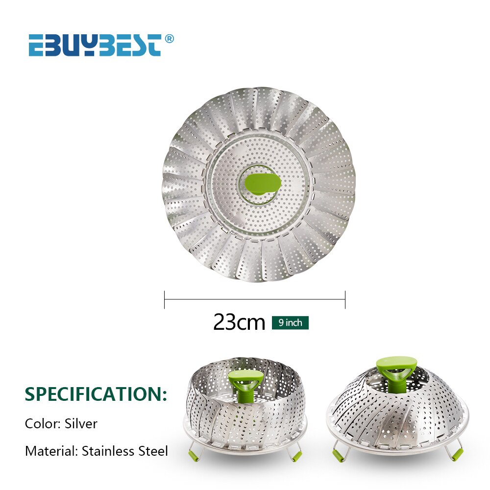 Multifunctional Telescopic Instant Pot Steam Basket Stainless Steel Steam Kitchen Food Steamer Fruit Vegetable Steamer Rack