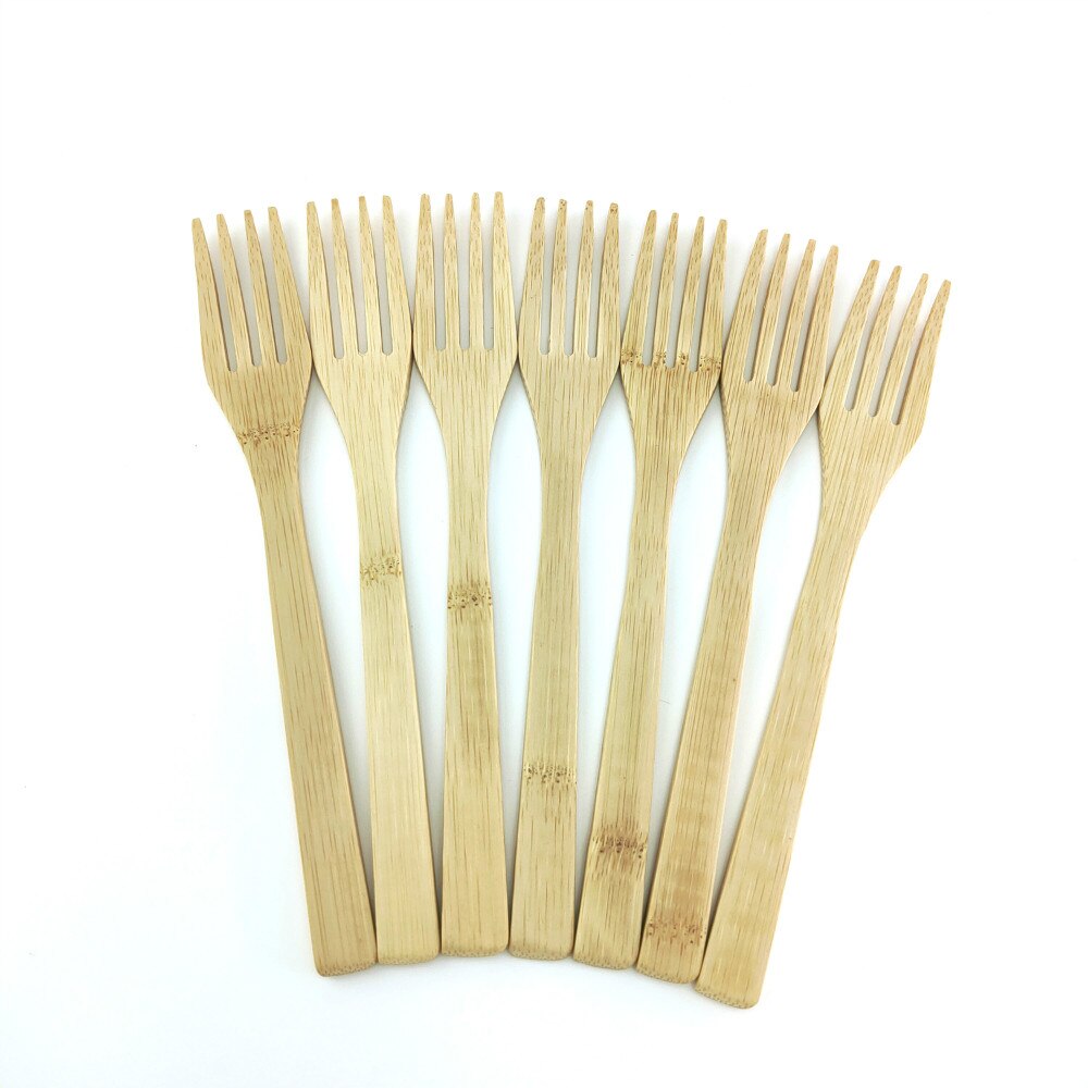 Garfo de madeira natural, talheres de bambu: 7pcs 20cm fork