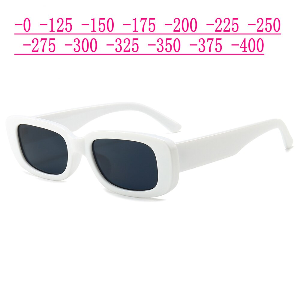 Montura blanca, lentes grises, gafas de sol graduadas ovaladas, gafas de sol polarizadas Anti-UV, menos lentes para conducir, gafas 0-0,5-0,75 To-6,0 NX: -1,50