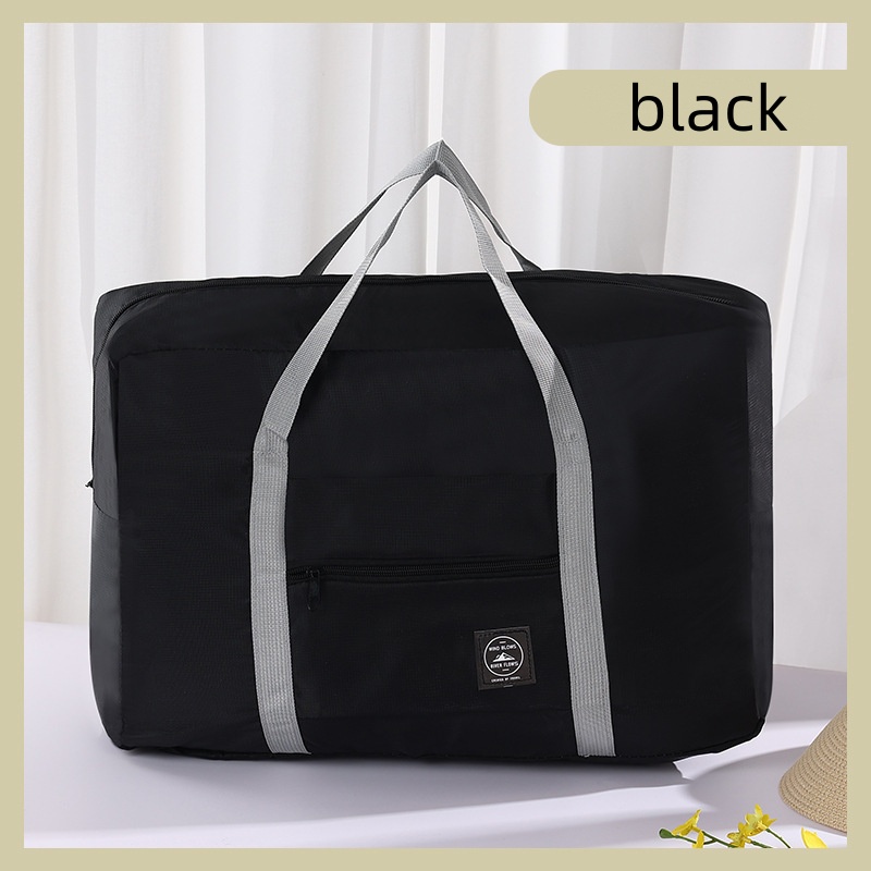 Bolsa de viaje plegable, bolsa de almacenamiento de viaje, bolsas de almacenamiento de viaje, equipaje de embarque, bolsos de ropa, Picnic, casa móvil, bolso grande: Negro