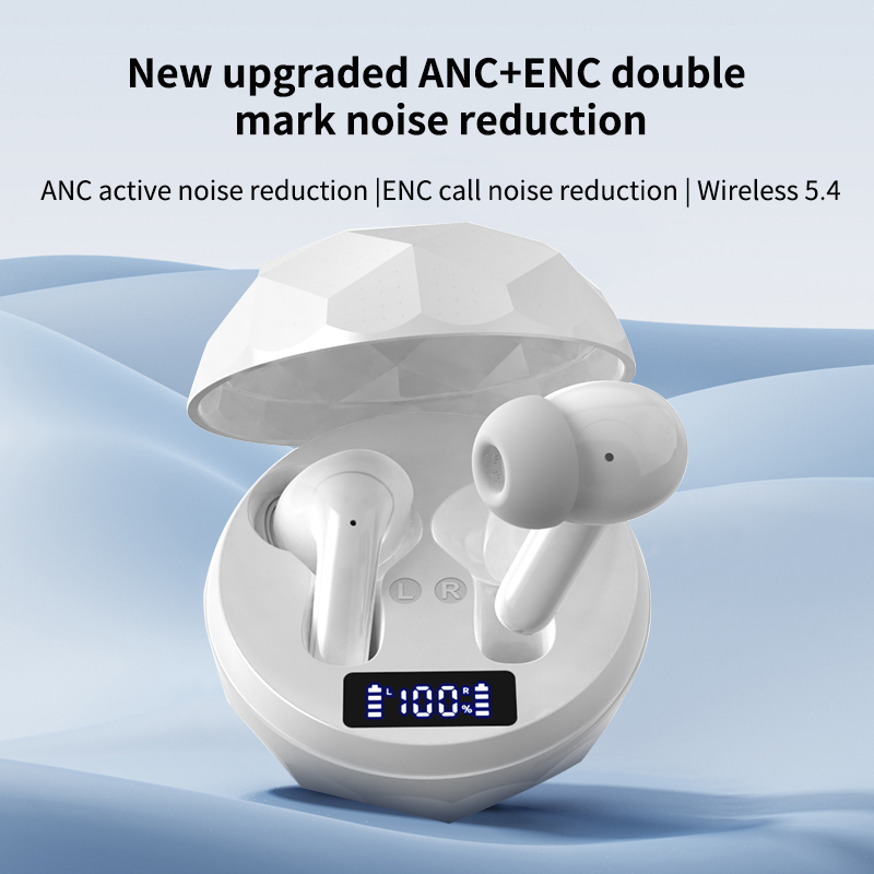 ENC Bluetooth Earbuds Active Noise Cancelling 5.4 Wireless In Ear Buds sports Portable Gaming Headphone Built-in Microphon