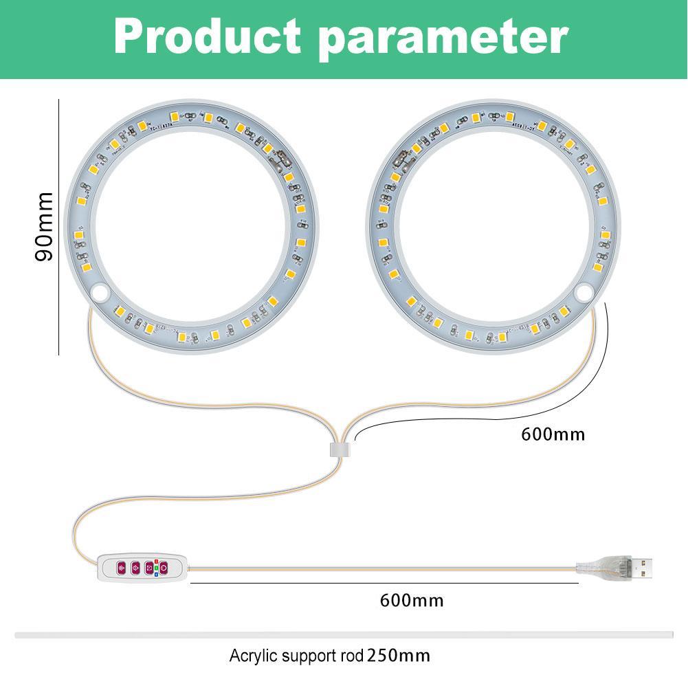 Angel Ring Led Groeien Licht Groeien Lamp Usb Phytolamp Voor Planten 5V Lamp Voor Planten Groei Verlichting Voor Indoor plant