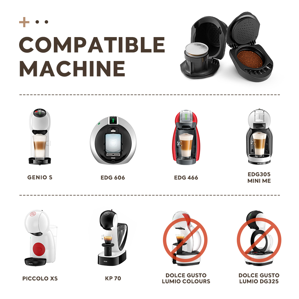Adattatore per caffè ICafilas Adattatore per capsula riutilizzabili Dolce gusto con accessori per macchine da caffè Genio S ottavino