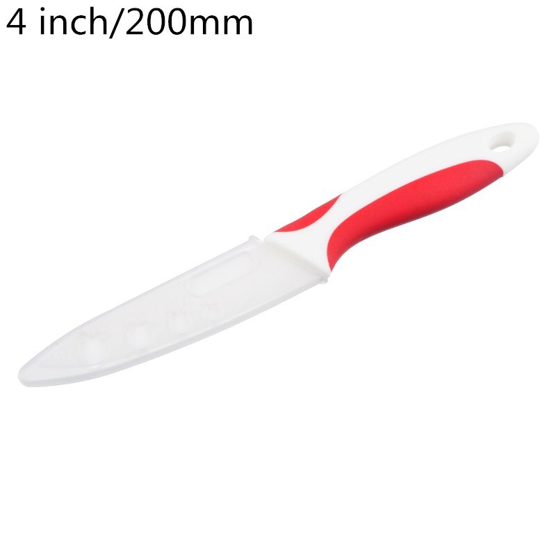 3/4/5 Inch Ceramic Kitchen Knives White Blade Colorful Handle Paring Pare Peel Slice Cooking Tool Ceramic Knife: 4 inch red