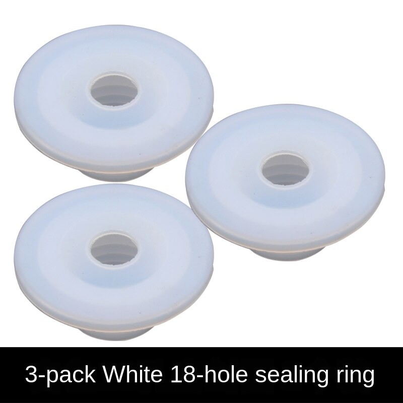 Toilet 40/50 drain pipe deodorant silicone seal washer drain pipe air conditioning pipe dual purpose anti-backwash: White 18holes (3Pcs)