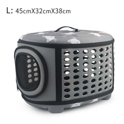 Kat Patroon Hond Draagtas Draagbare Katten Handtas Opvouwbare Reistas Puppy Carrying Schouder Huisdier Zakken: gray 45x32x38cm L