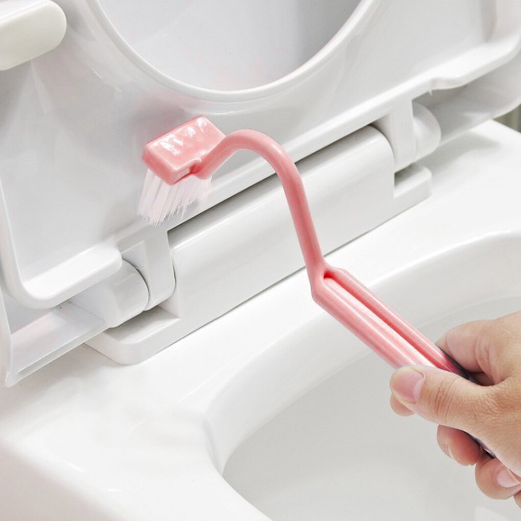 S Shape Toilet Cleaning Brush Portable wc Scrubber Curved Clean Side Bending Handle Corner Brush Cleaner Tool