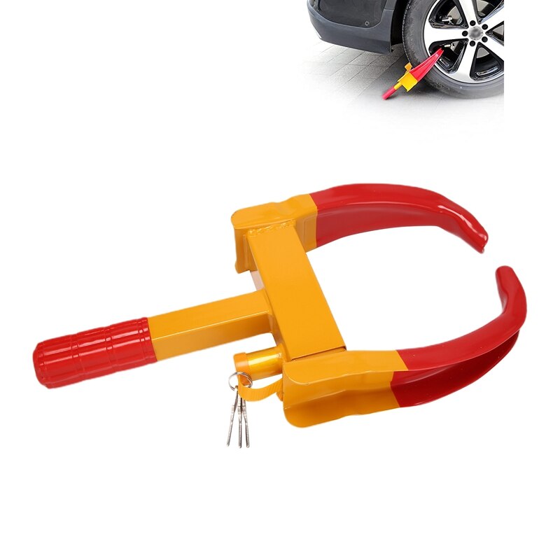 Universal Wheel Clamp Lock, Heavy Duty Security Tire Lock Anti Theft Lock for Car Trailer ATV SUV Golf Cart Motorcycle: Default Title