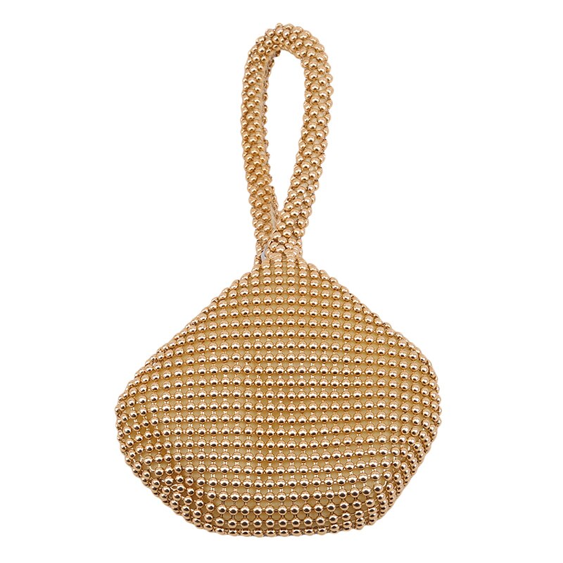Zachte kralen dames avondtassen open stijl dames bruidsmeisjes handtassen portemonnee tas voor het hele jaar clutch: Gouden