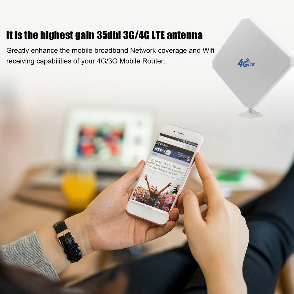 Antena 4G LTE de alta ganancia 35dBi, Cable SMA Dual TS9 CRC9, Conector de antena para módem enrutador 3G 4G