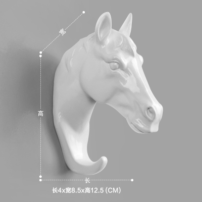 3D dierenkop muur haken Goud Herten muur haak woonaccessoires resin coat hook pared Haken voor badkamer: white horse