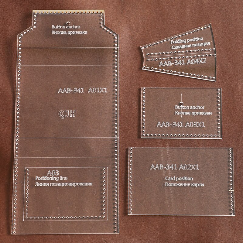 DIY Handmade Personality Card Package Wallet Kraft Paper and Acrylic Template Handmade Leather Craft Bag Template