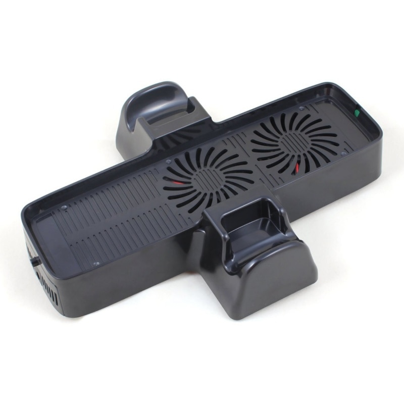 3 en 1 Station de chargement verticale Station de refroidissement support de ventilateur pour Xbox 360 Slim noir