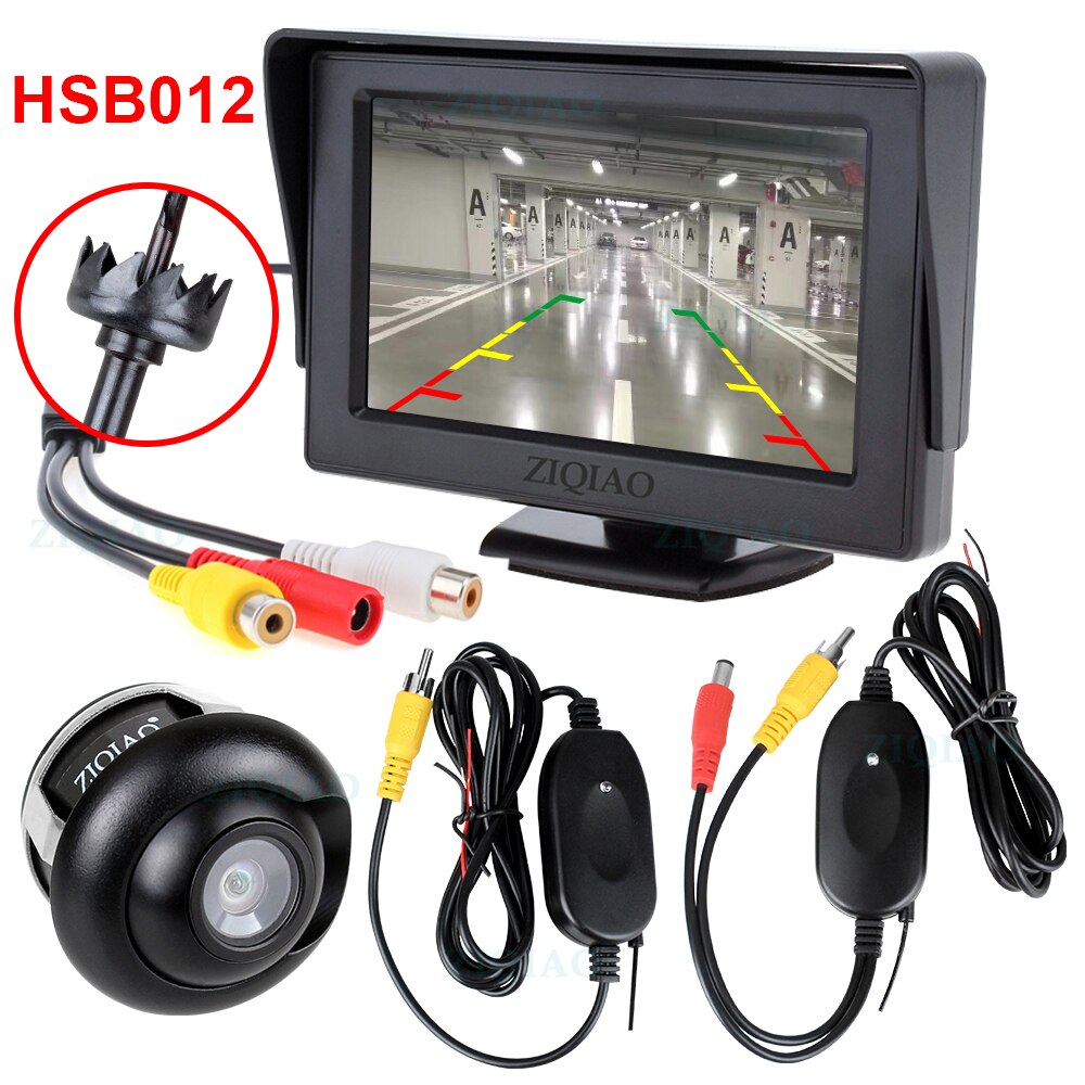 4.3 -tums fordons lcd-monitor trådlös backkamera videosändare mottagare kit backkamera för bil backskärm: Hsb 012